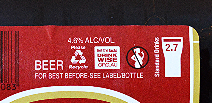 オーストラリアビールのアルコール度数表示